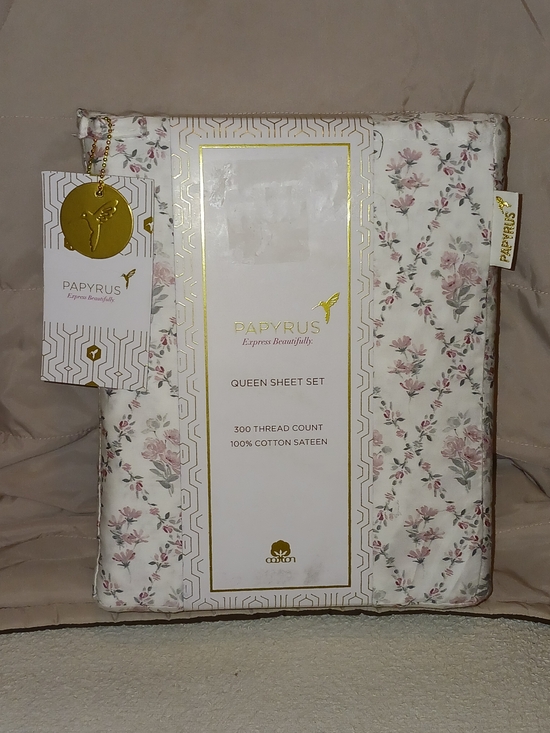 Papyrus Other - ✨️SEALED✨️ Papyrus Blush Floral Cotton Sateen Queen Sheet Set